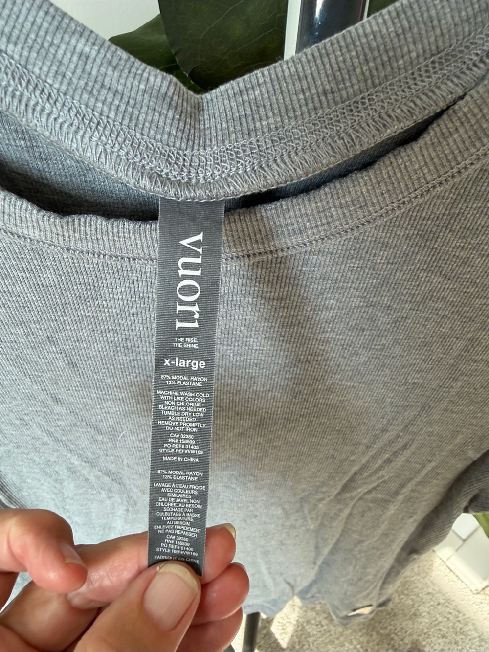 Vuori Gray Ribbed Short Sleeve Tee - Picture 2 of 3